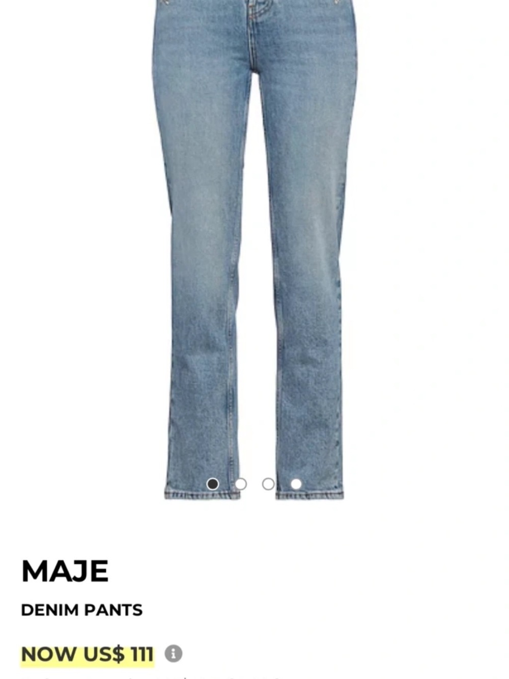 MAJE Light Wash Straight-Leg Jeans